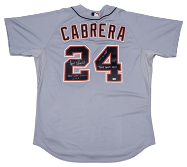 2012 Miguel Cabrera Game Used and Signed Detroit Tigers Road Jersey From Triple Crown Season! 9/28/12 (MLB Authenticated & Beckett)